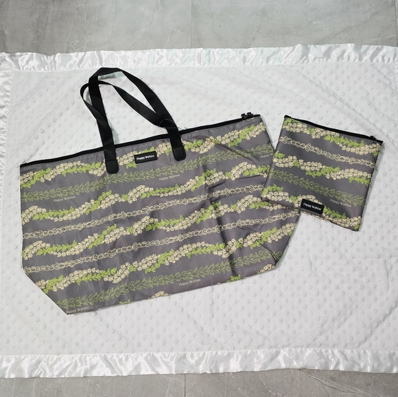 Happy Wahine Packable Tote & Zip Pouch - NWT - Picture 3 of 7